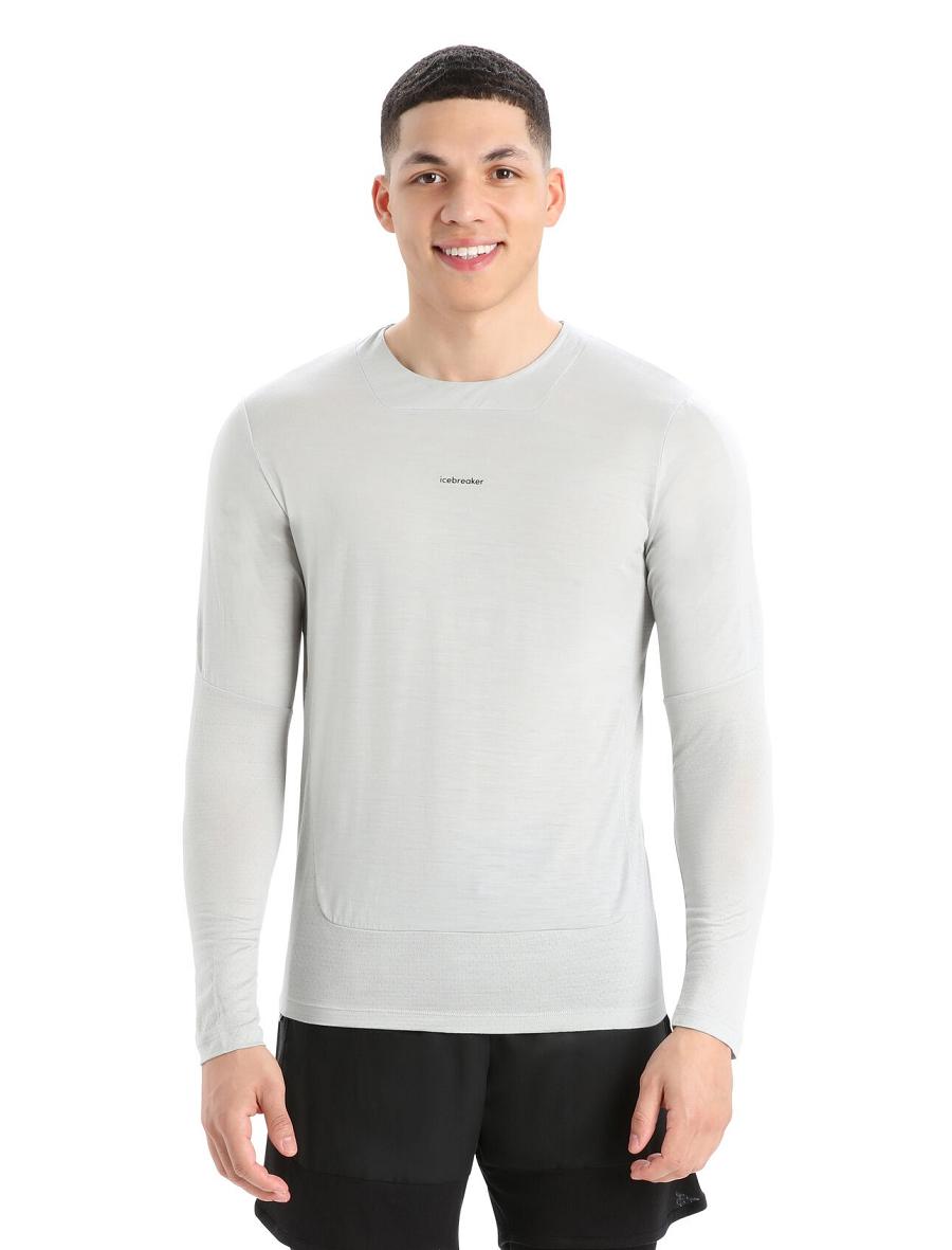 Icebreaker ZoneKnit™ Merino T-Shirt Férfi Long Sleeve Bézs | HU 1233TCEV